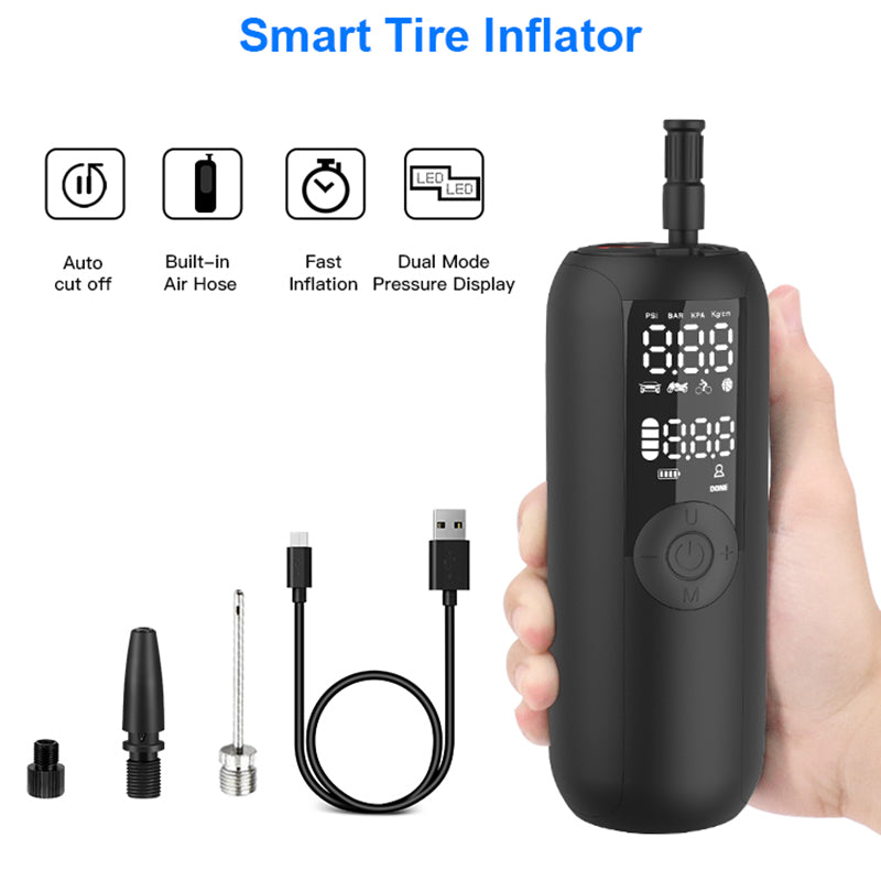 LP1 Outdoor Portable Smart Tire Pump with LED Light, Car Bike Mini Inflator LP1 Outdoor Portable Smart Tire Pump with LED Light, Car Bike Mini Inflator